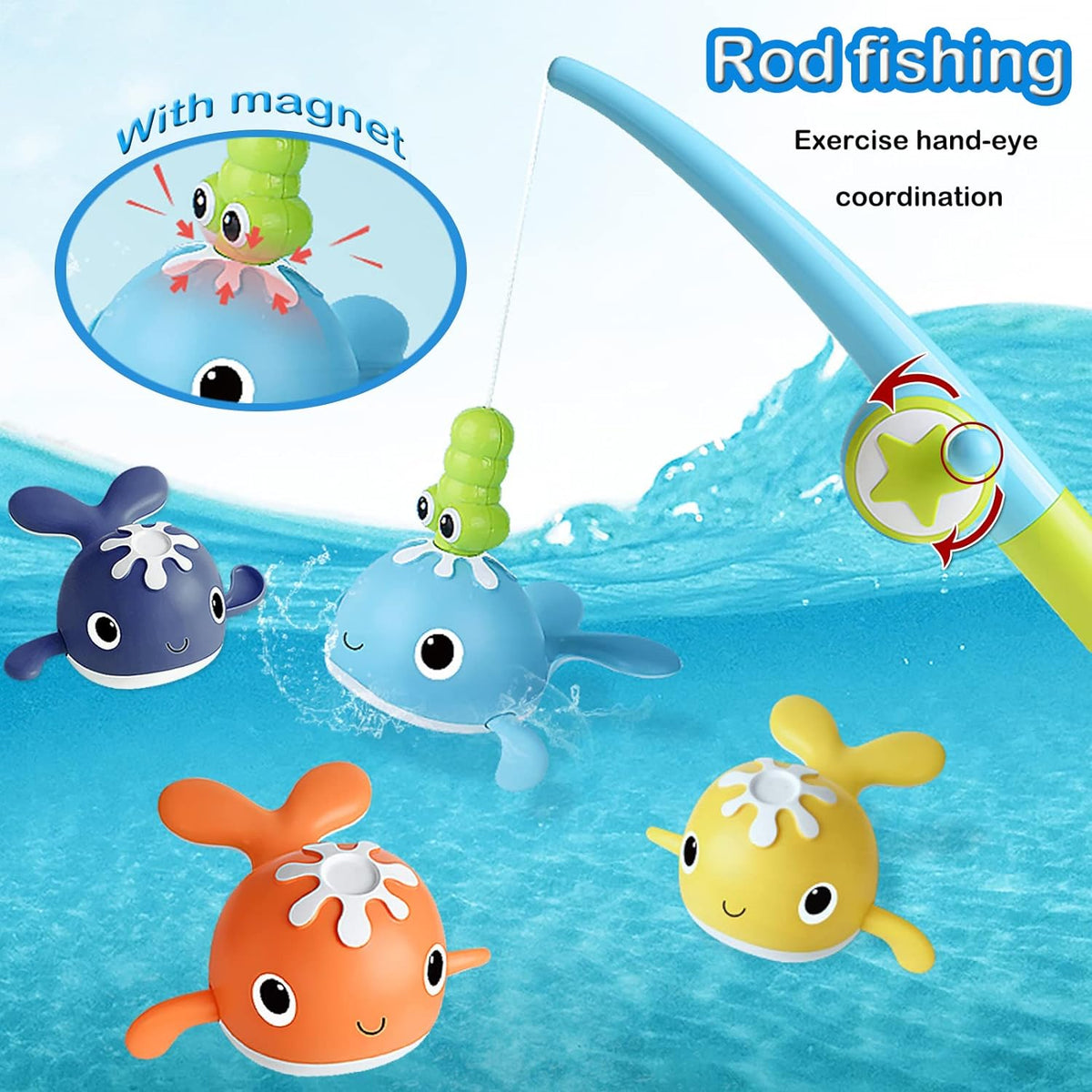 Magnetic Fishing & Whale Bath Set