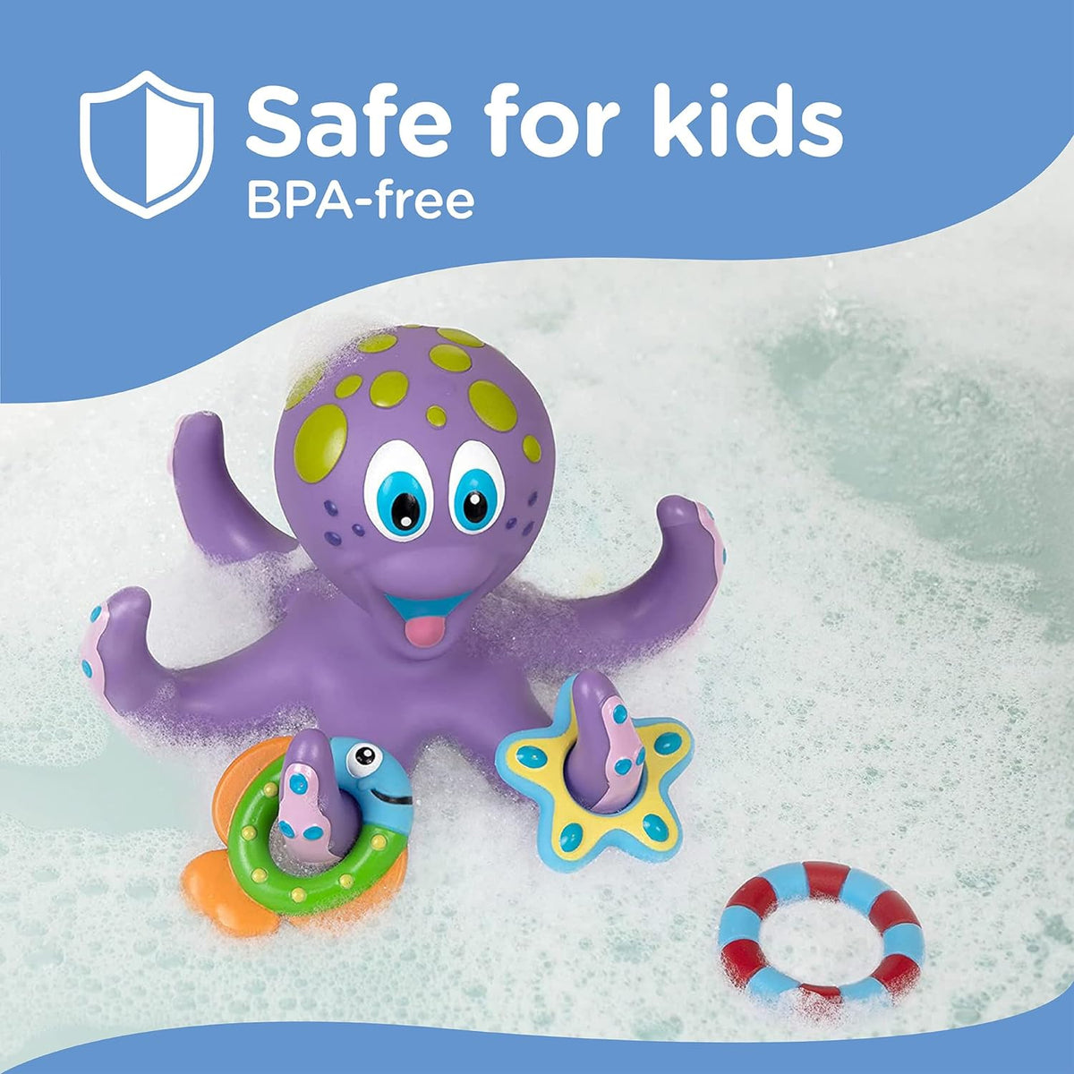 Octopus Toy with 3 Rings for Babies 18m+